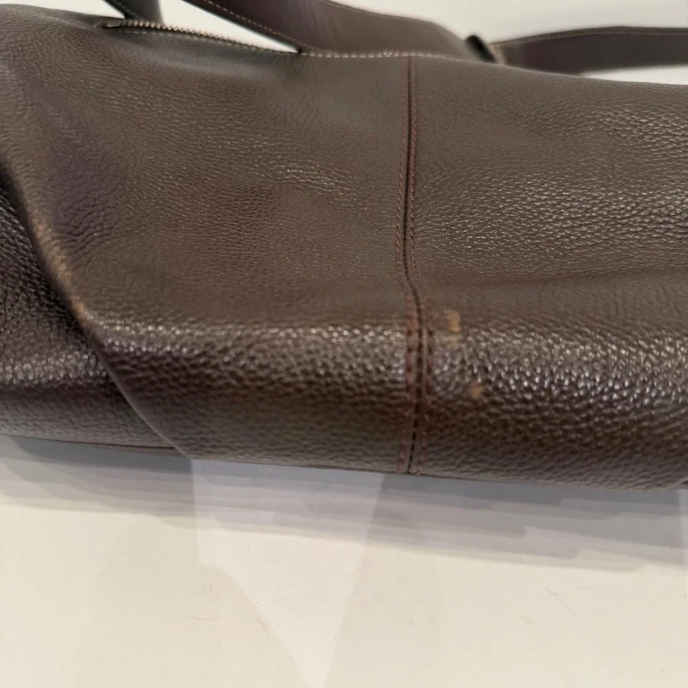Coach Brown Pebbled Leather Hobo Shoulder Bag with Lilac Lining 10682‎